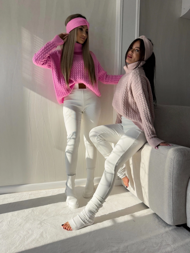Sweter golf INKO - barbi róż E18282