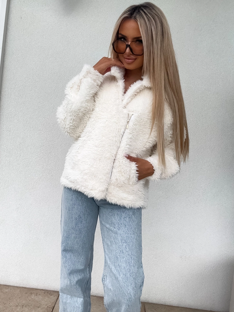 Kurtka futerko ILANIA – ecru