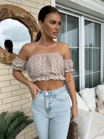 Bluzka Hiszpanka CARLITA - mokka