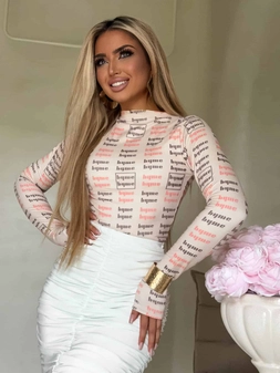 Bluzka SKIN MIU – jasny beż-koral