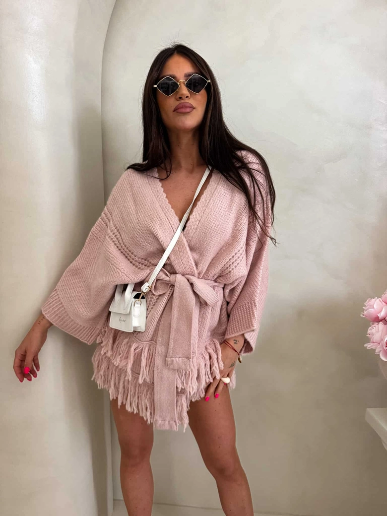 Kardigan ORIANA - pudrowy róż