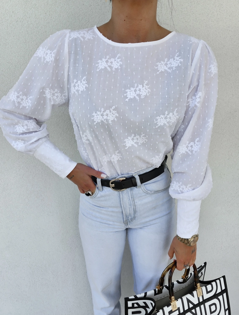 Bluzka MONICA kropeczki - ecru C18617