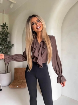 Bluzka ZARRA - czekoladowa