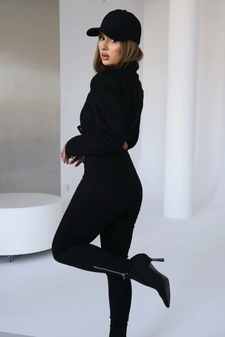 Legginsy damskie BG Button | czarny