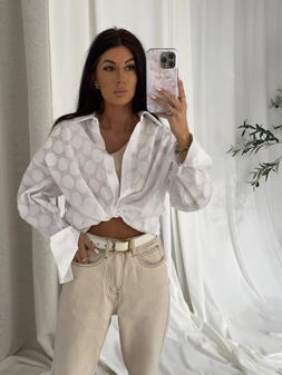 Koszula OVER SPRING koła - białe