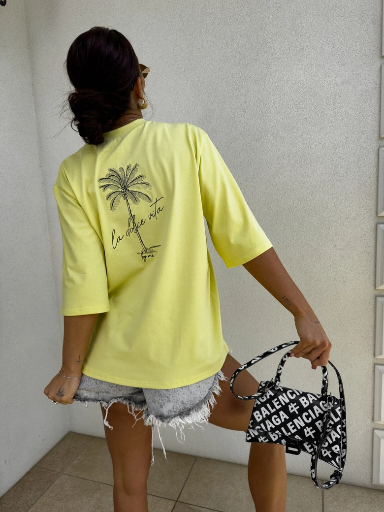T-shirt PALMS – cytrynowy
