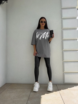 Tuniko sukienka t-shirt COLA - szara