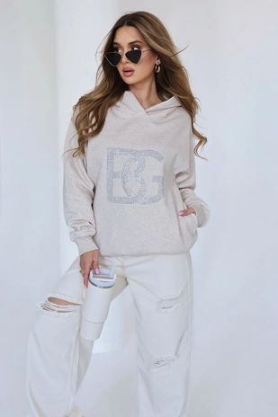 Bluza damska BG Diamond | beż melanż