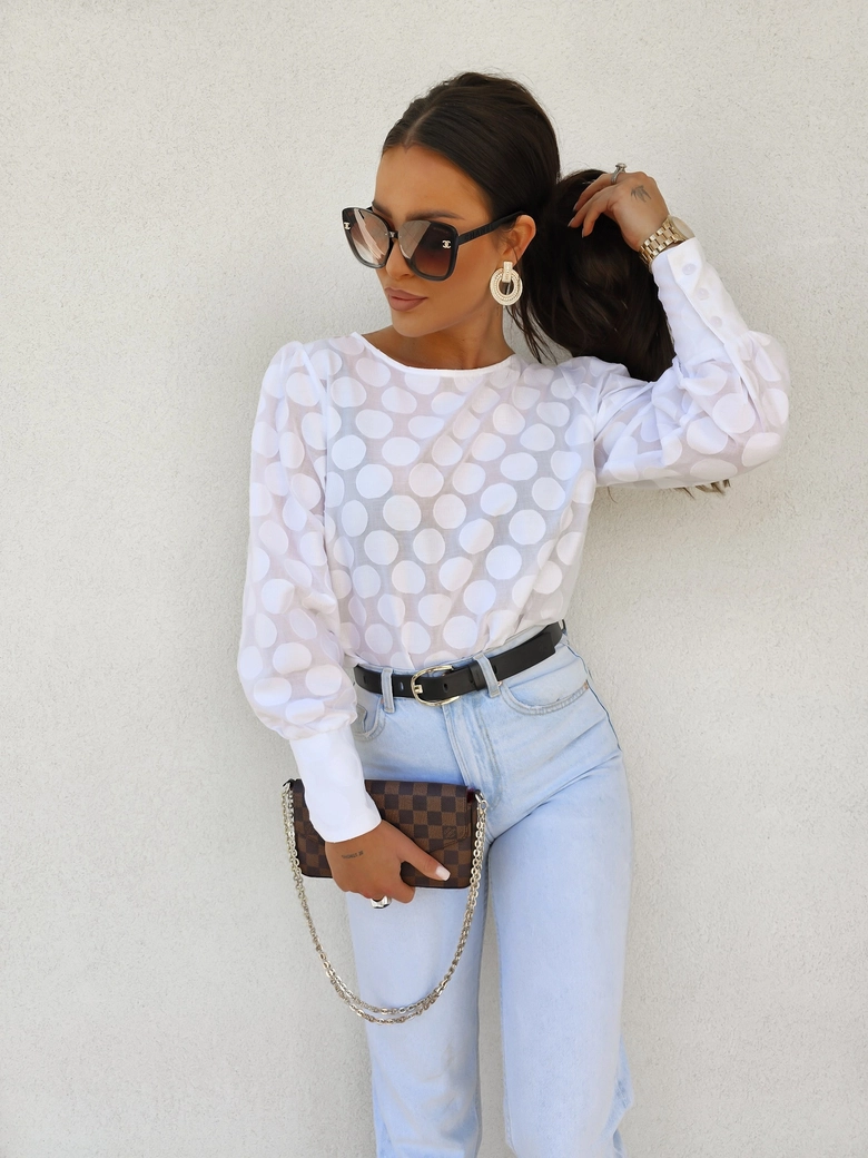 Bluzka MONICA koła - białe C18615