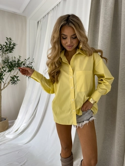 Koszula OVER SPRING POCKET – cytrynowa