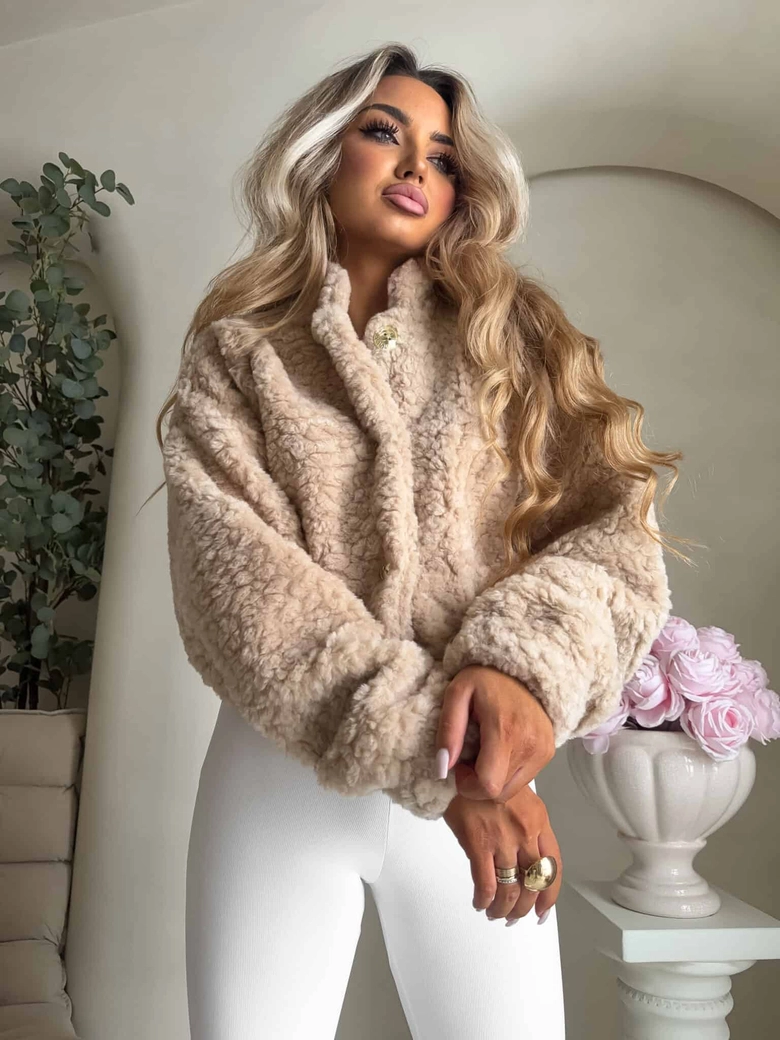 Kurtka bomberka CLOUDY – ciemny beż