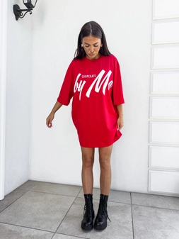 Tuniko sukienka t-shirt COLA - czerwona