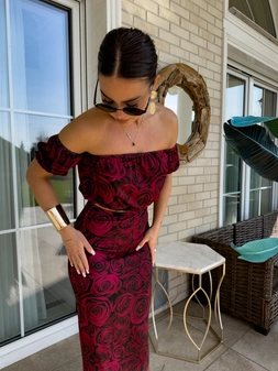 Komplet CATALINA print roses – wino