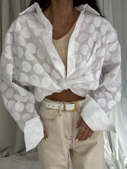 Koszula OVER SPRING koła - białe