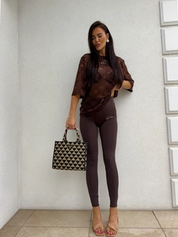 Legginsy DUAL – czekoladowe