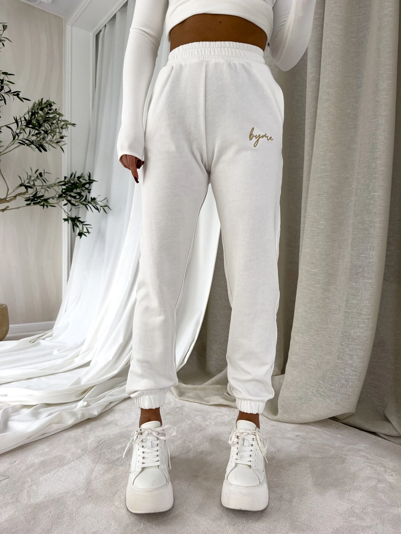 Spodnie dresowe LOGO - ecru