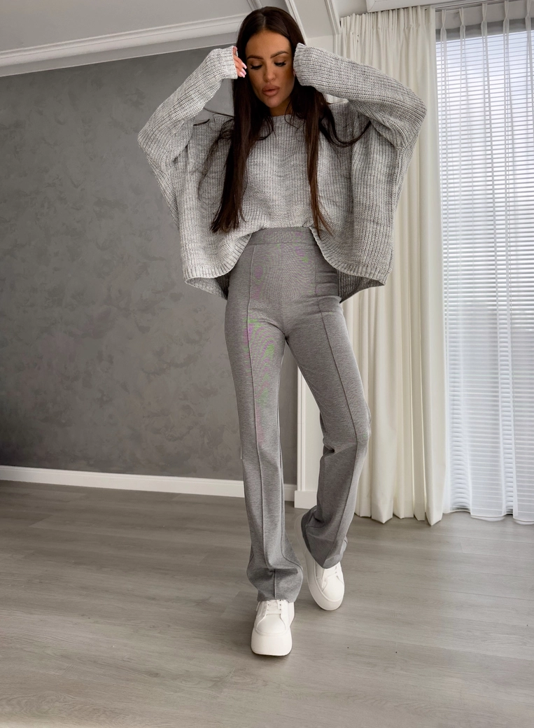 Spodnie DZWONY - szare T18535