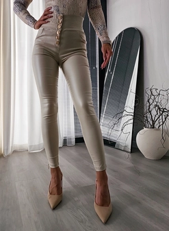 Spodnie woskowane LOPEZ  - ivory T17740