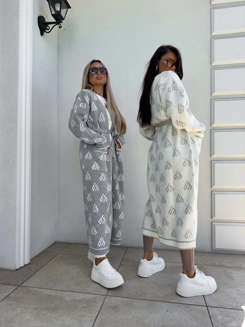 Kardigan płaszcz ANDREA – ecru