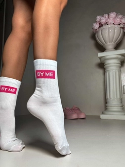 Skarpetki GUESSY – biało-różowe