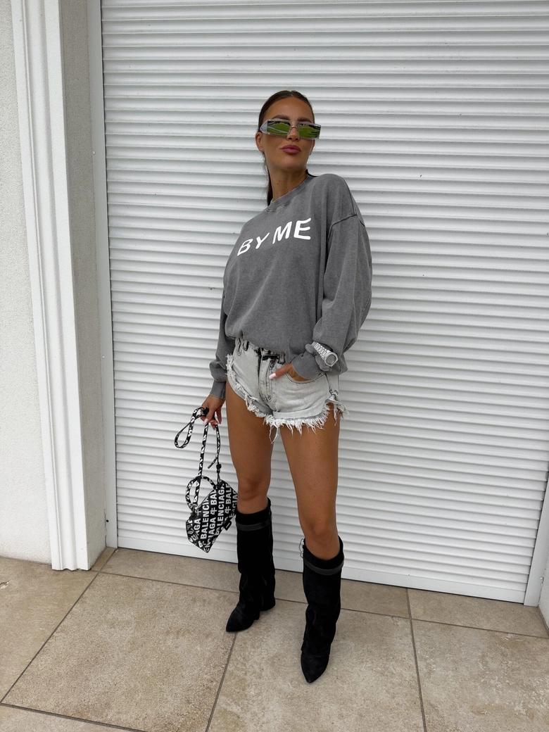 Dekatyzowana bluza DOSE - szara