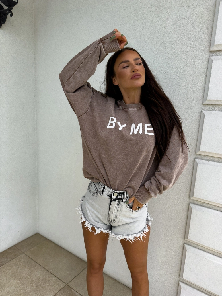 Dekatyzowana bluza DOSE - ciemny beż