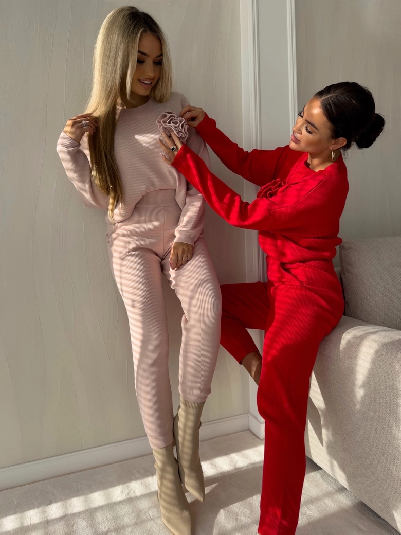 Komplet DELANI LONG – czerwony N19018