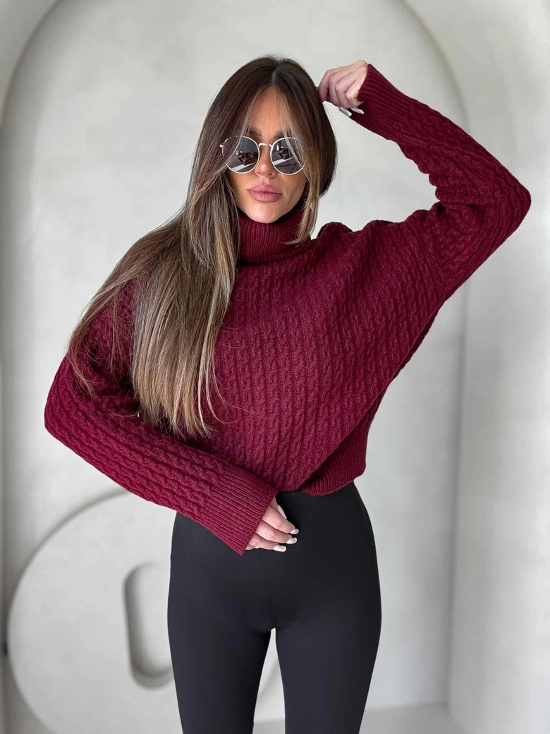 Sweter golf INKO - bordowy