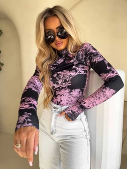 Bluzka SKIN print dior – jasny róż