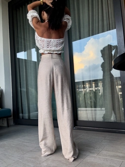 Spodnie SIMPLE natural - szaro-beż