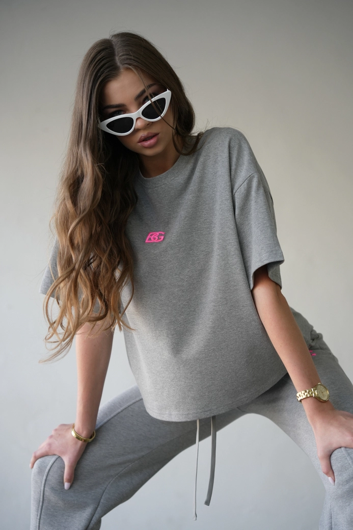 T-Shirt damski BG Monday | szary melanż C17581