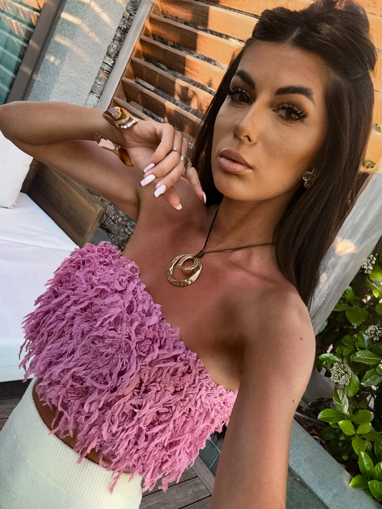 Top PIÓRA - różowe