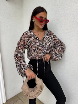 Bluzka BOHO wiskoza - panterka