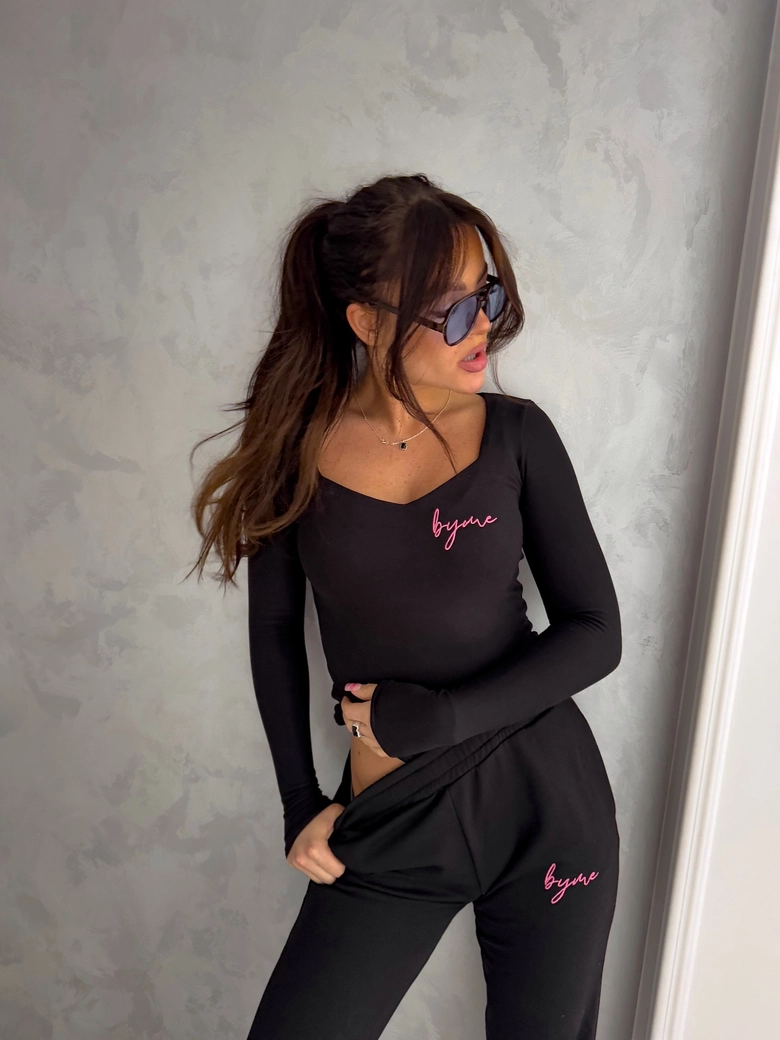 Spodnie dresowe PINK LOGO - czarne