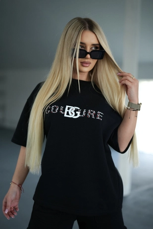 T-SHIRT BG GANGSTA | CZARNY C14776