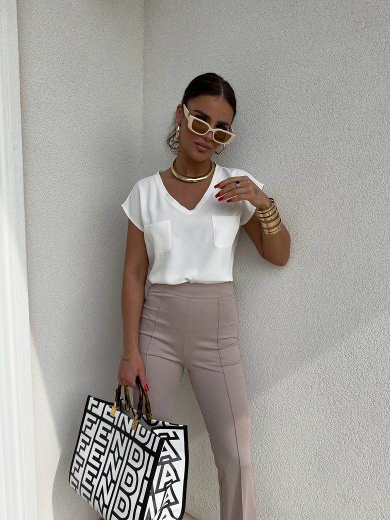 Bluzka KIESZONKI – ecru