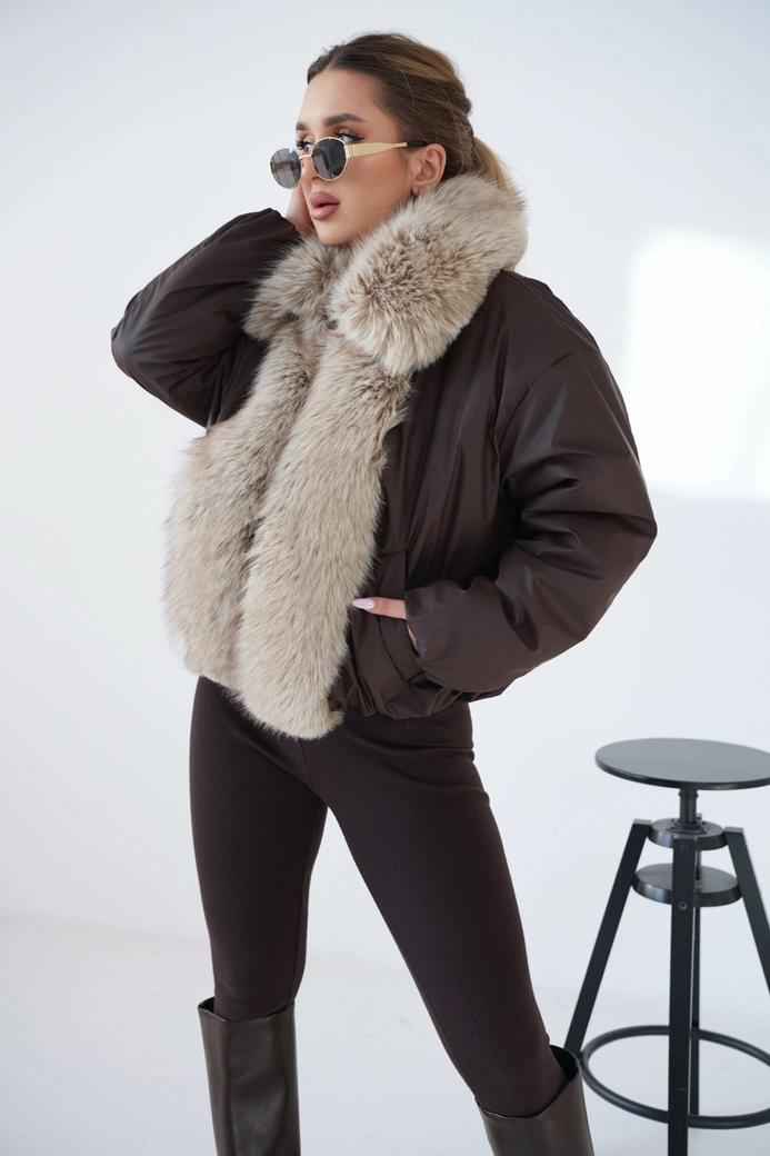 Kurtka damska BG Luxury | gorzka czekolada