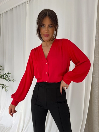 Koszula RUFFLES – czerwona