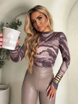 Bluzka SKIN MARMUREK – mokka