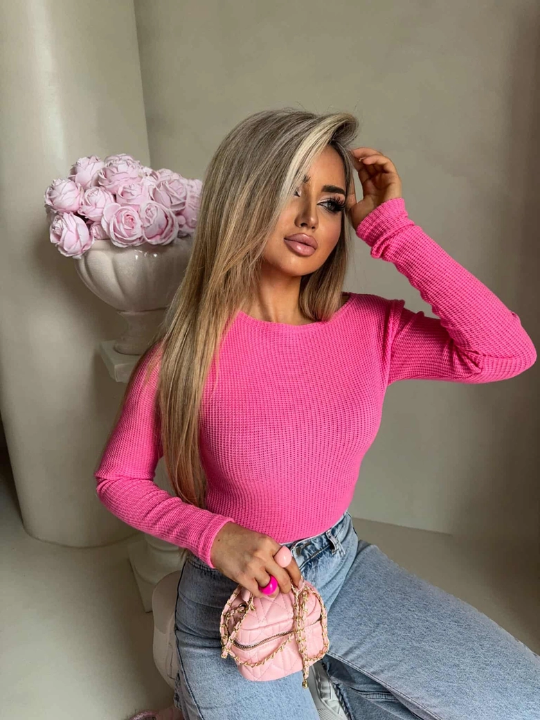 Bluzka WAFELEK – jasny róż