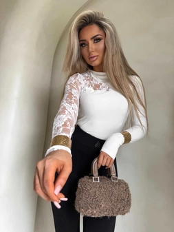 Bluzka SUZI koronka – ecru