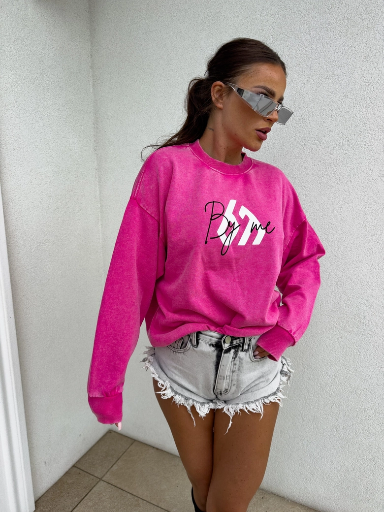 Dekatyzowana bluza MONETTE - różowa