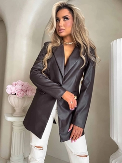 Marynarka LONG woskowana – czekoladowa