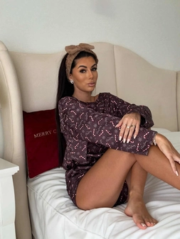 Piżamka CHRISTMAS DOSTĘPNE OD 28.11- czekoladowa