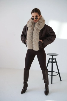 Kurtka damska BG Luxury | gorzka czekolada