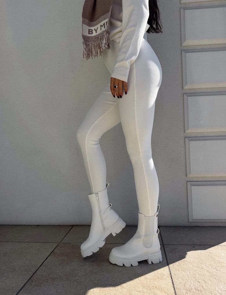 Legginsy COTTON - ecru G17997