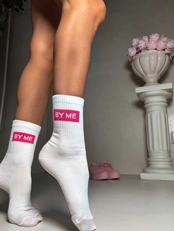 Skarpetki GUESSY – biało-różowe