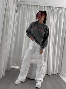 Dekatyzowana bluza POWER - szara