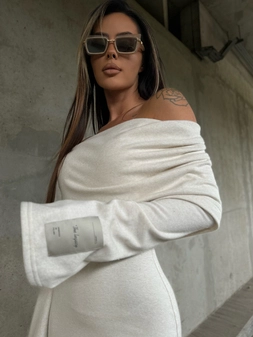 Sukienka VELVET beż A17547