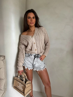 Sweter WOOD – beżowy